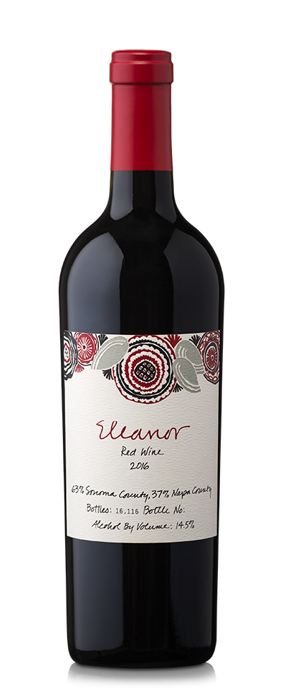 Bottle of Eleanor red wine.