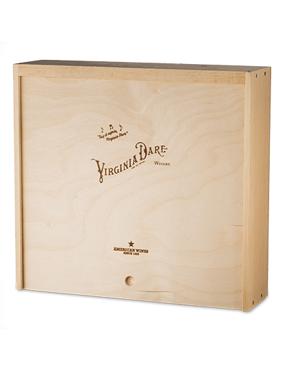 Virginia Dare Winery 4 Bottle Pine Gift Box.