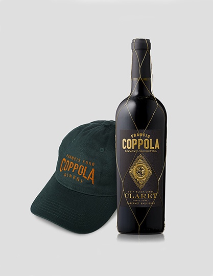 Diamond Collection Claret with a green Coppola Baseball Hat. 