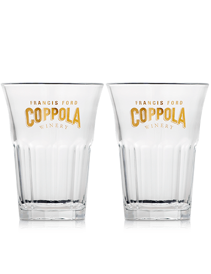Pair of Francis Ford Coppola Winery Logo Trattoria Glasses