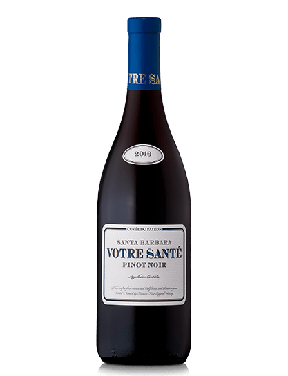 Votre Santé Santa Barbara Pinot Noir bottle.